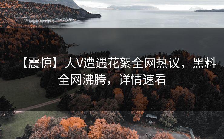 【震惊】大V遭遇花絮全网热议，黑料全网沸腾，详情速看