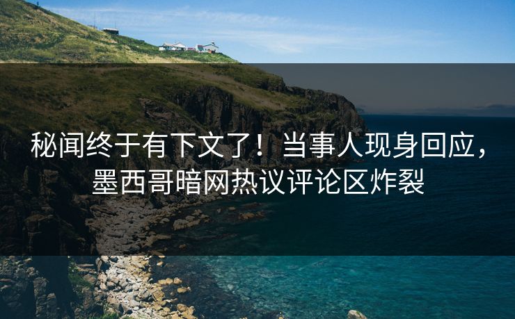 秘闻终于有下文了！当事人现身回应，墨西哥暗网热议评论区炸裂
